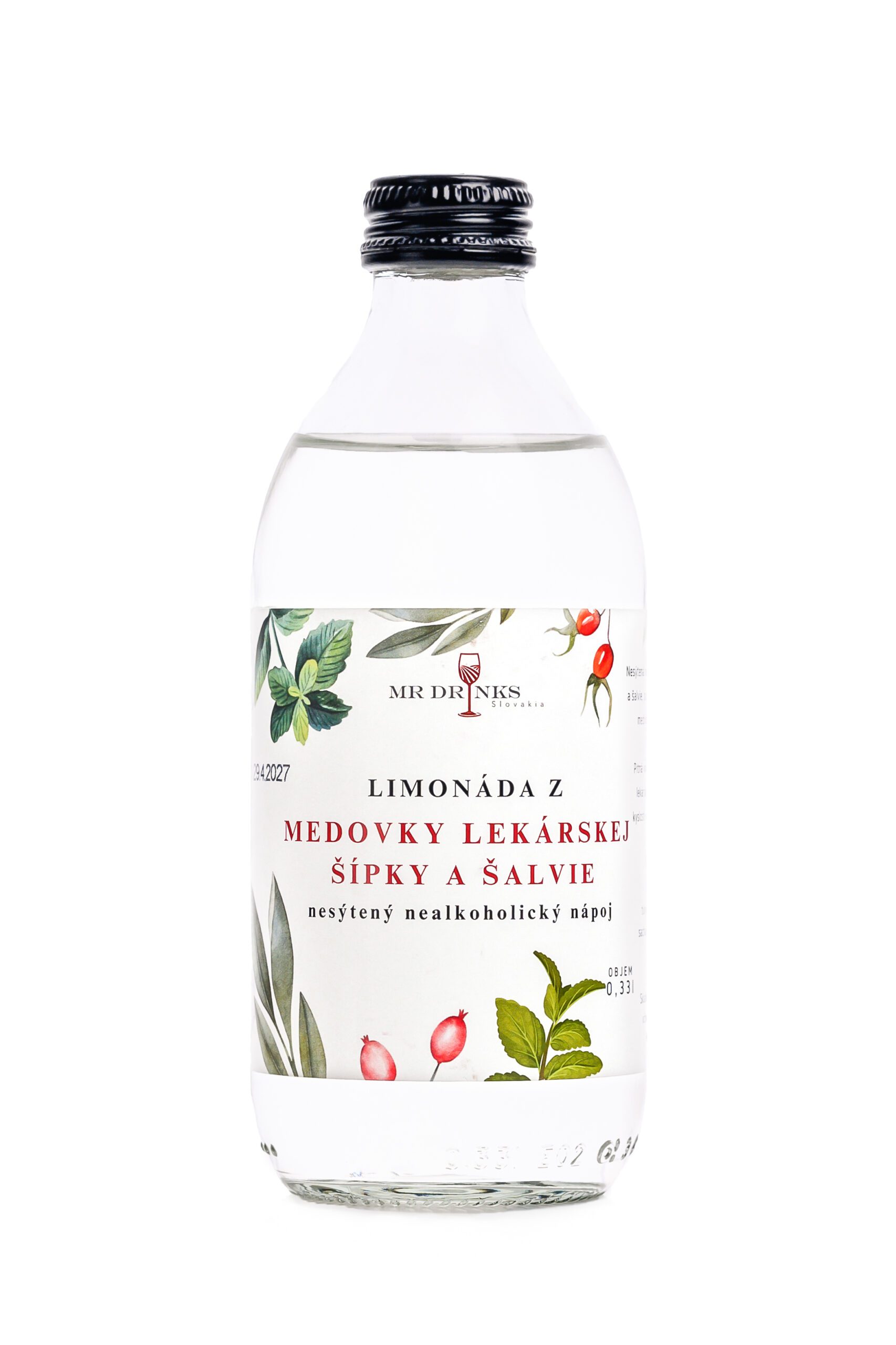 Limonáda z medovky lekárskej, šípky a šalvie nesýtená
